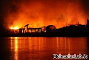 Incendio alla Citt della Scienza di Napoli (Ansa)